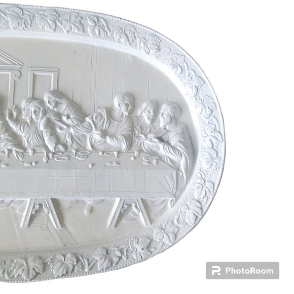 Vintage Ajax Last Supper Painted Brass Wall Hanging Easter Made in Japan - Picture 5 of 11